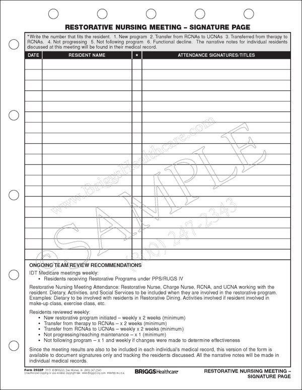 What Information Should Be Documented On The Daily Restorative Documentation Printable Restorative Nursing Documentation Forms - Printable Forms